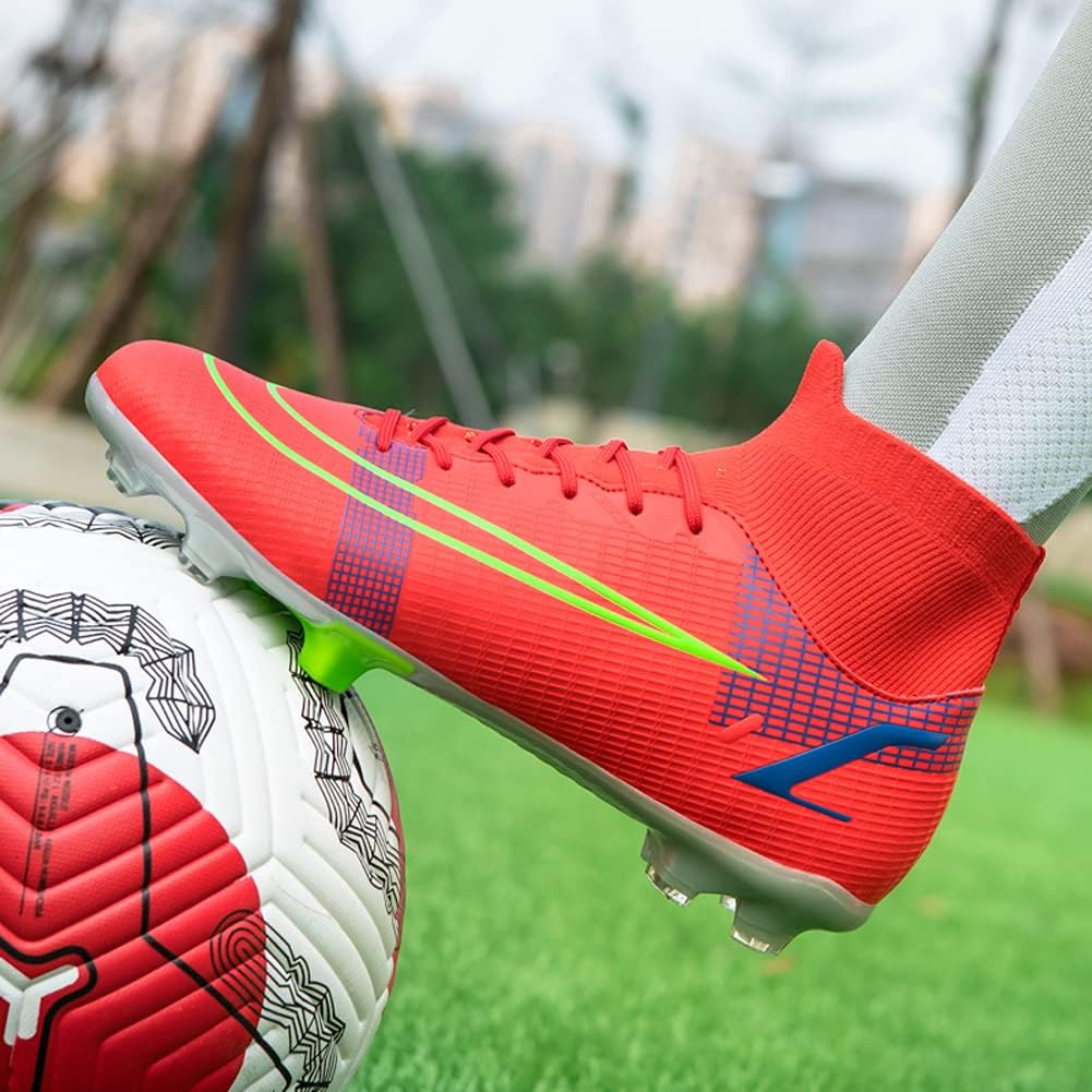 Binbinniao CR Indoor TF Turf Cleats Boys Botines de caña alta