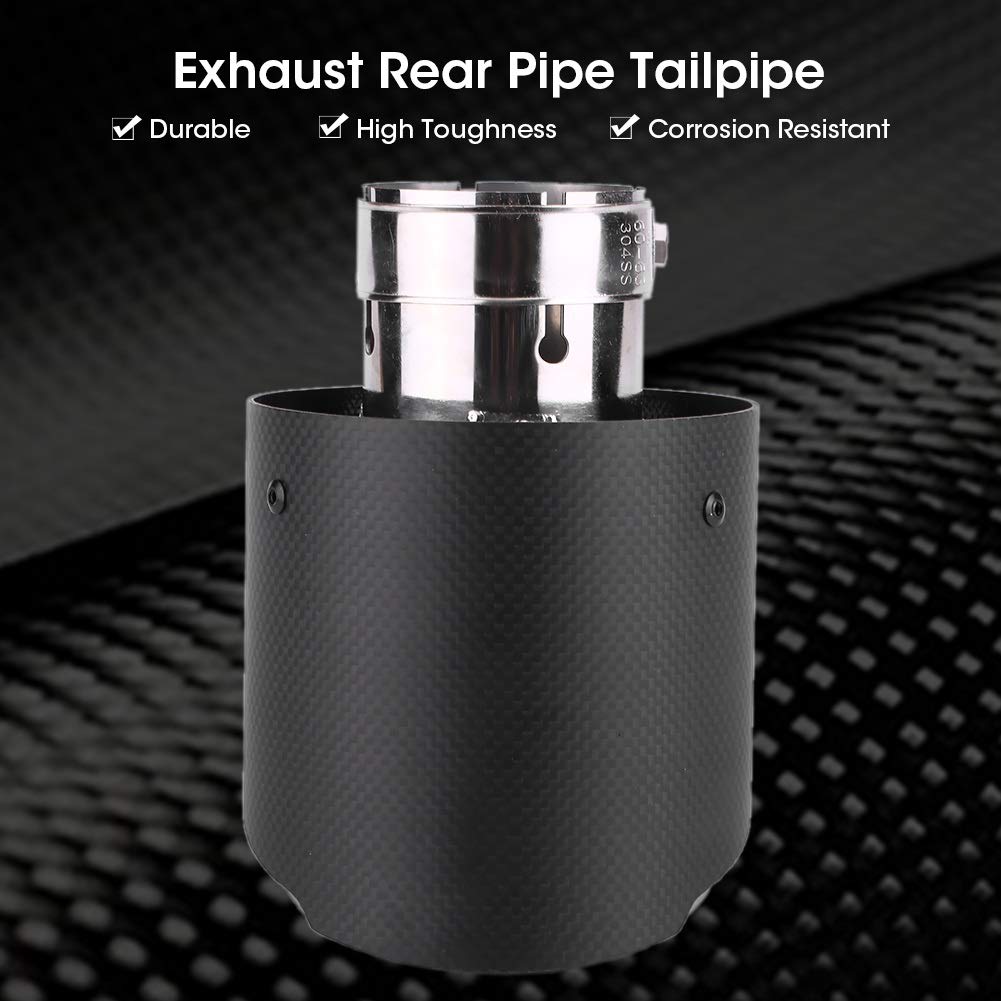 Embout échappement DEWIN Style Carbone - Acier Inoxydable - Réglable 63-89mm - Pour Voiture