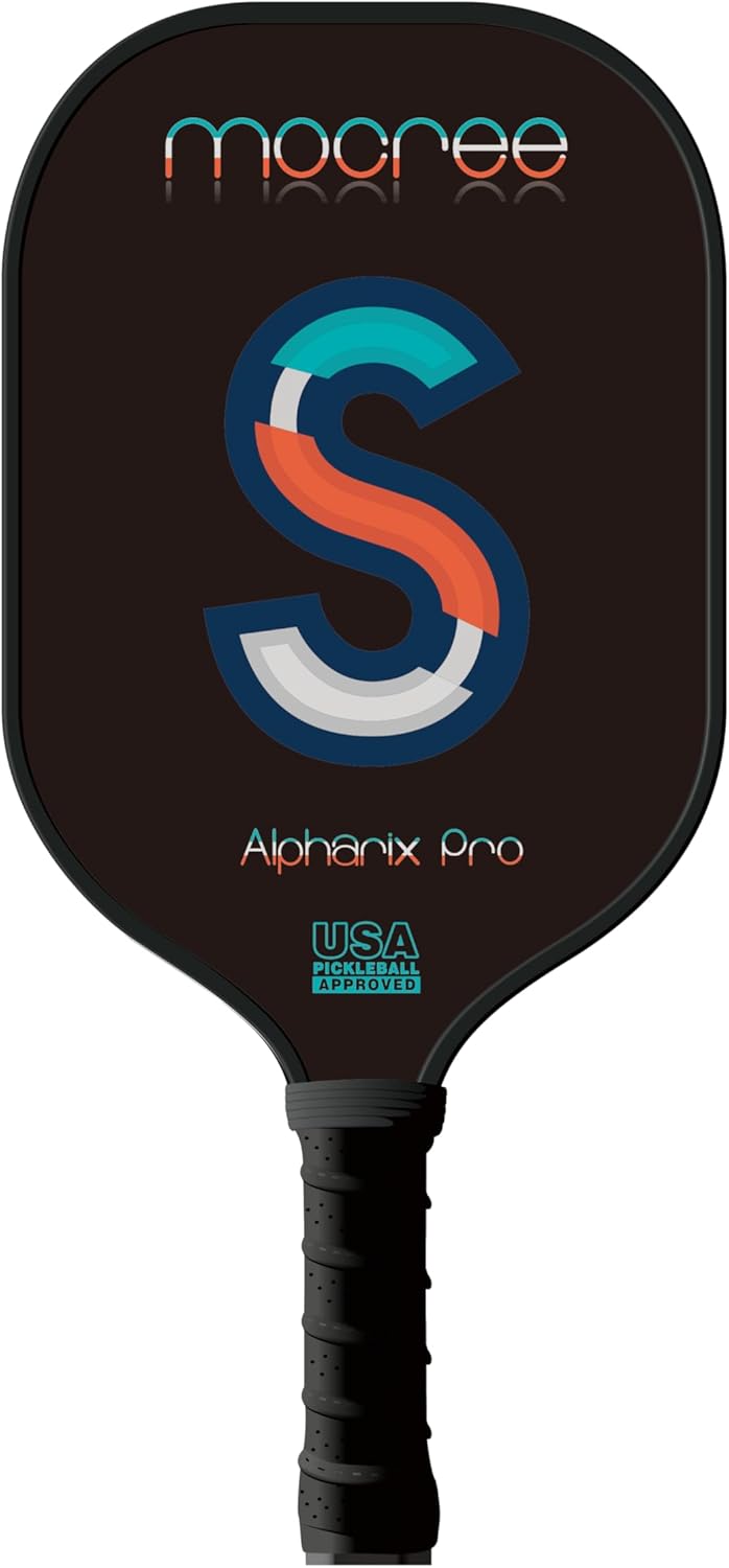 2025 Alpharix Pro USAPA Approved Pickleball Paddle – T700 Carbon Fiber with Power and Big Spin |Mid Weight Paddle for Intermmediate or Big Hands | Unique Initial Design
