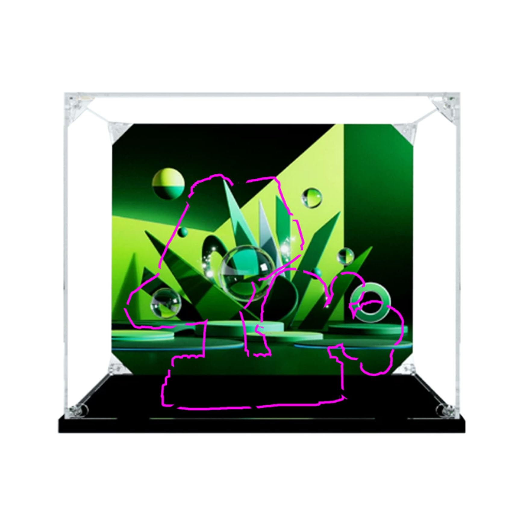 Acrylic Display Case for Le-go 43025 Sneakers Model, Dustproof Display Box (display box only) (background 3mm-A)