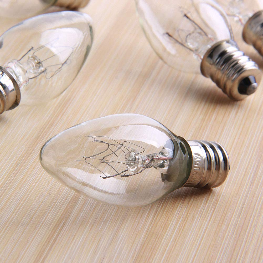 XIANNIDE YEE Żarówki 15 W do Scentsy Plug-in Nightlight podgrzewacze woskowe, domowe dyfuzory woskowe i lampy solne, 6 szt., 120 V, cieplejsze żarówki zapachowe