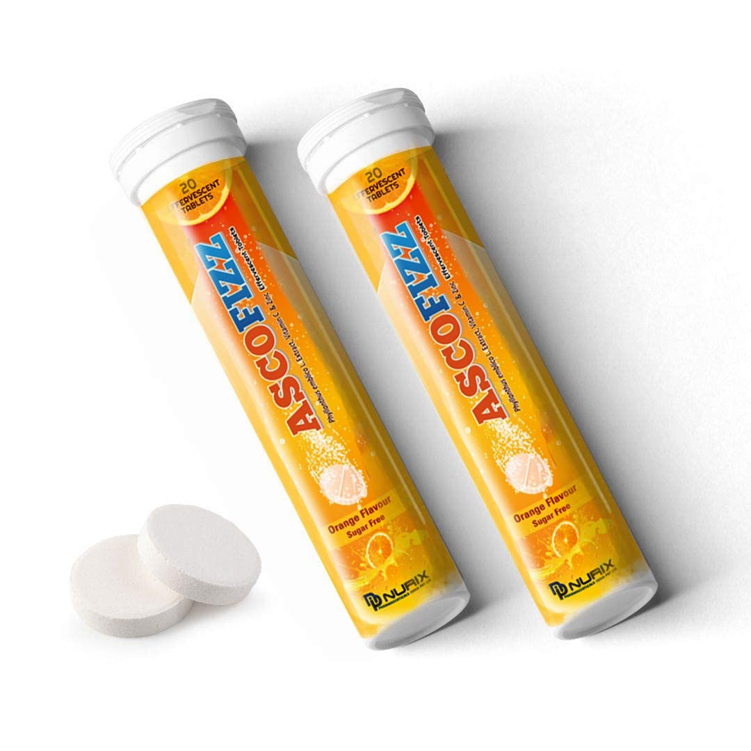 Pack of 2 Vitamin C 1000 mg Effervescent Tablets – Orange Flavour, Sugar‑Free Immunity Booster Drink – 20 Tablets Tube-image-26