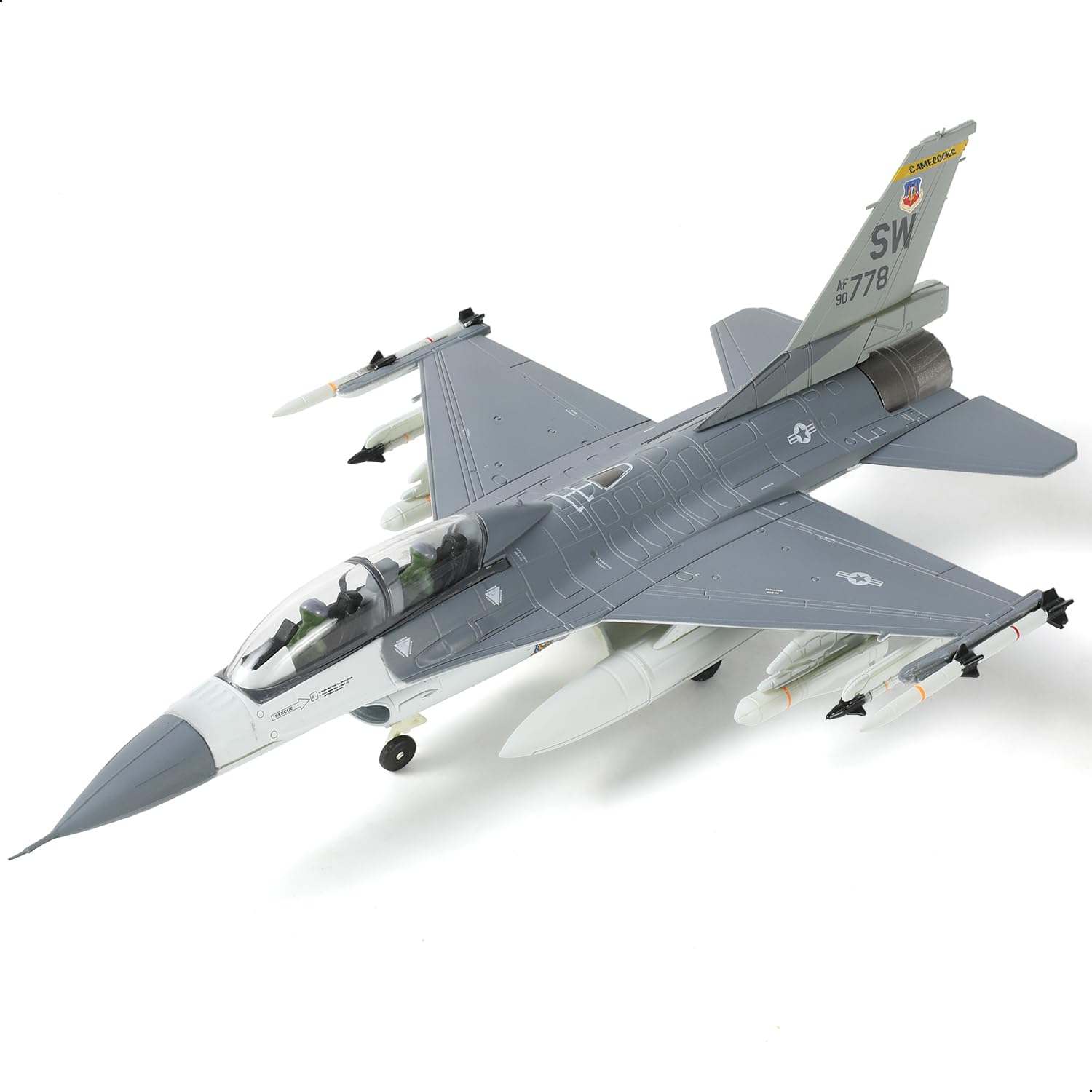 1/72 Scale F-16D Block 42 90-0778 "MiG Killer Fighter Airplane Pre-Build Model Kits Finished Luke Air Force Base Diecast Aircraft Metal Jet Model Display Collection or Gift 02.f-16d Mig Killer