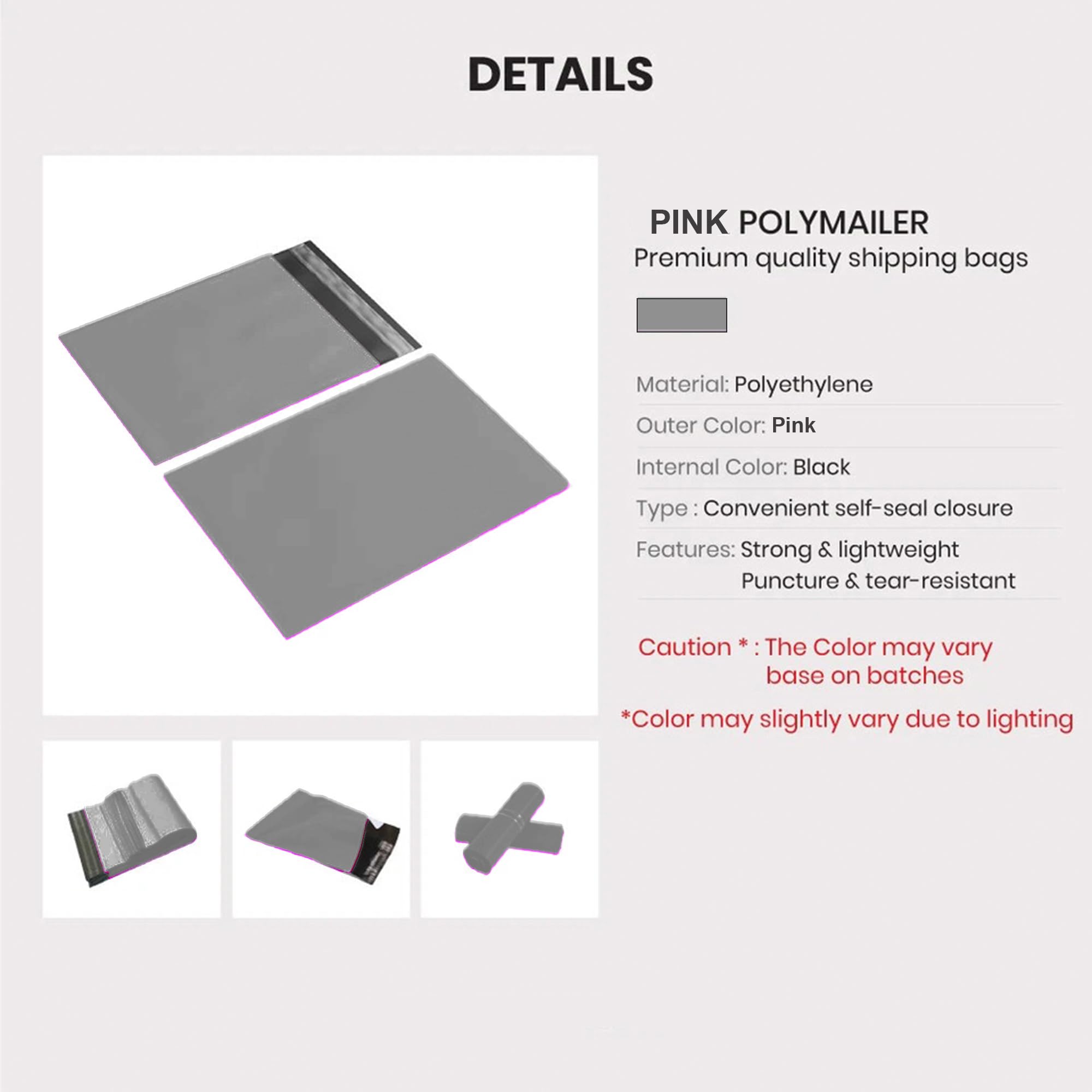 LIVERPOOL ENTERPRISES LTD 100 Pcs Grey Parcel Bags - Image 2