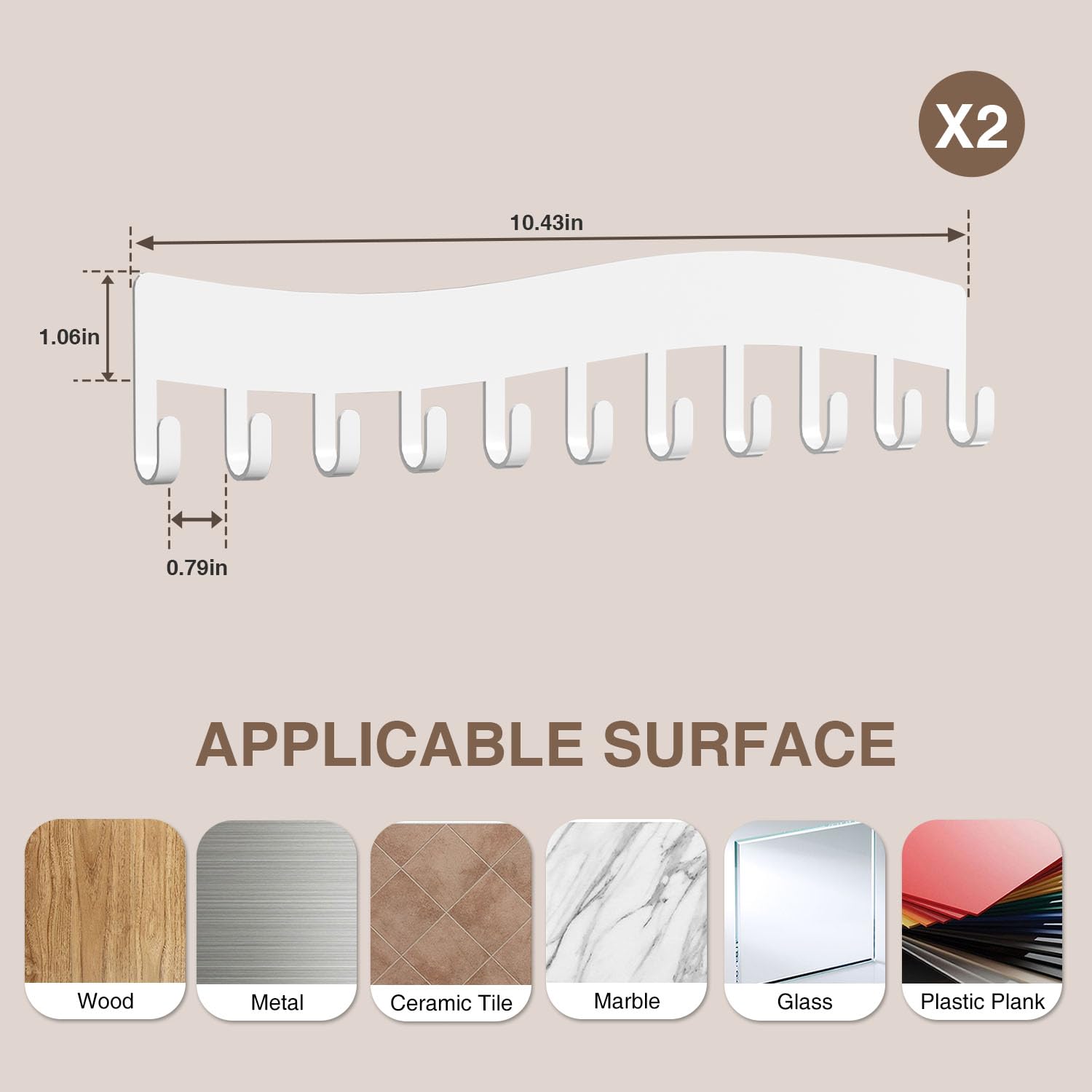Josmimic Organizador de joyas de pared – Soporte para collares, pulseras y pendientes – Almacenamiento colgante, juego de 2, blanco