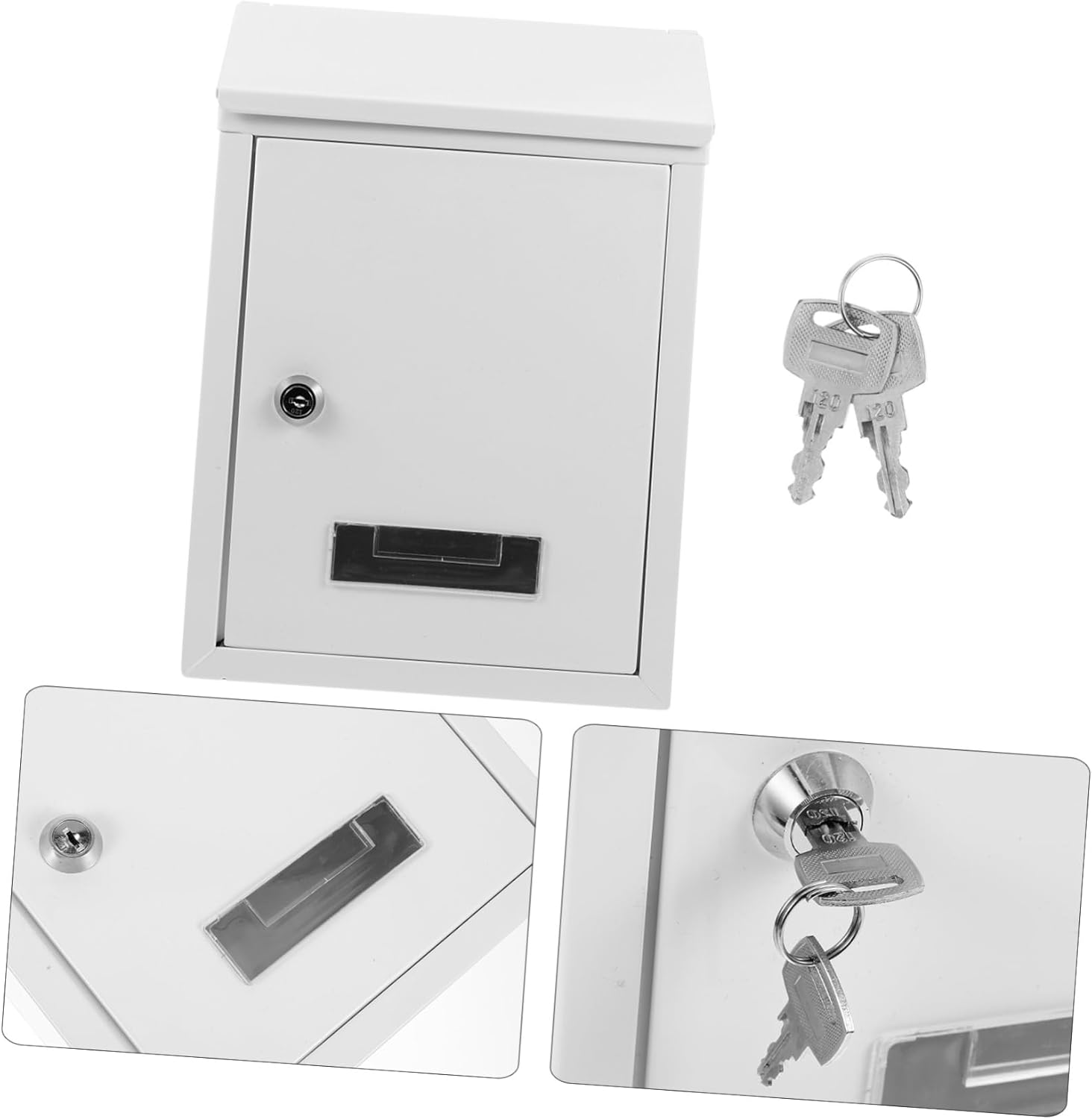 TOYANDONA Vintage Iron Wall Mount Mailbox Lockable Large Capacity Retro Style Mailbox for and Office Durable Outdoor Letter Box with Easy Installation