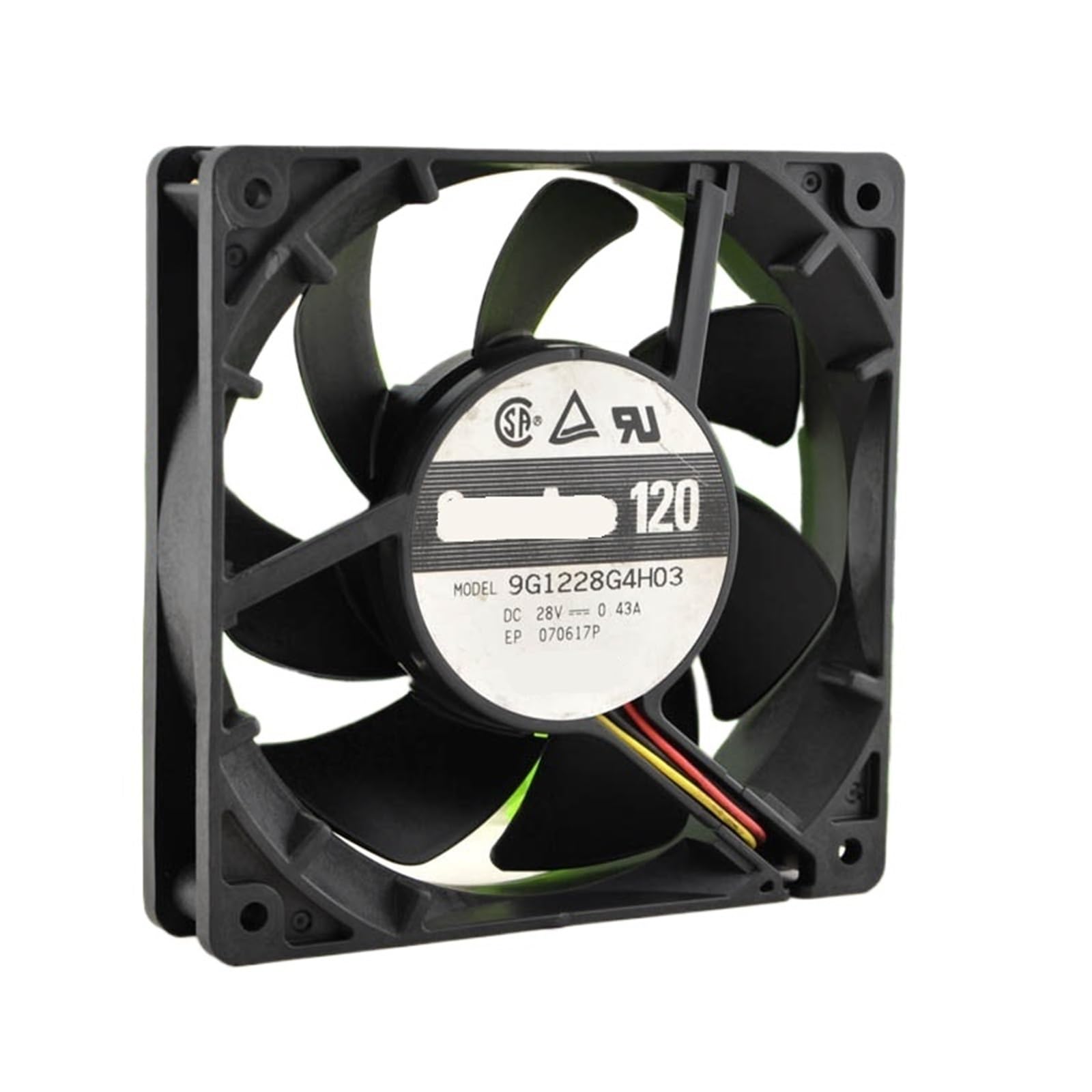 Ventilateur de refroidissement 9G1228G4H03 haute performance 28V à flux d'air stable
