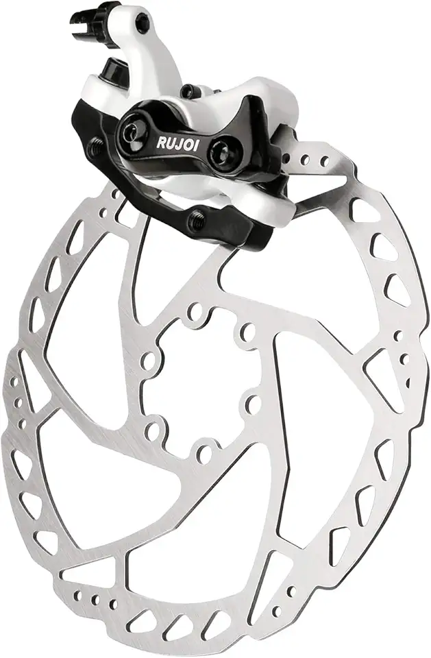 RUJOI Kit de freio a disco de bicicleta, pinça frontal de alumínio, alavanca de freio de bicicleta de liga de alumínio, rotor de 160 mm, ajustador de almofada sem ferramentas mecânicas para bicicleta