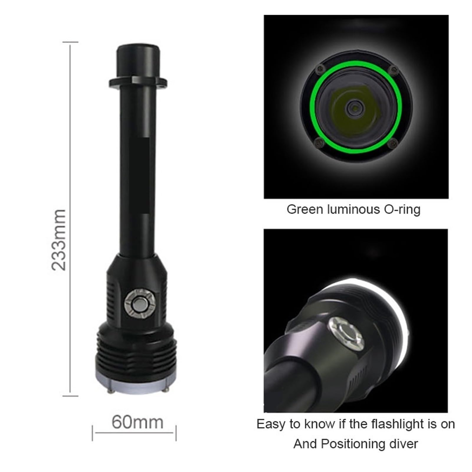 Latarka do nurkowania, D20 II W26 światła do nurkowania latarka nurkowa podwodna wodoodporna 100m oświetlenie lampa fotografii do sportów podwodnych(With battery)