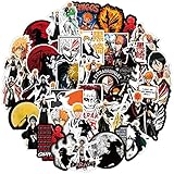Bleach Anime Stickers for Laptop 50pcs Pack, Ichigo Stickers for Teens Boys, Cool Car Computer Skateboard Motorcycle Notebook Helmet Bike Phone Bottles Vinyl Decals
