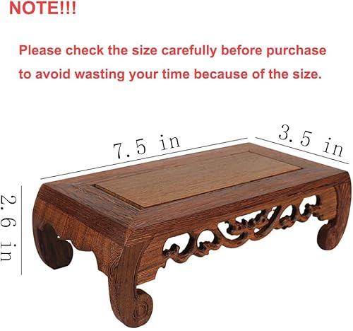 Miniatura 6 de GOLDY&WENDY Base de madera china hecha a mano de palisandro tallado artesanía pedestal florero planta Buda ornamental piedra soporte