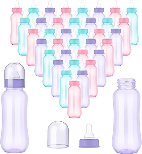 Norme 36 biberones de ducha de bebé de 9.5 onzas, botellas de plástico para baby shower, juegos de fiesta, botellas de leche para niños,