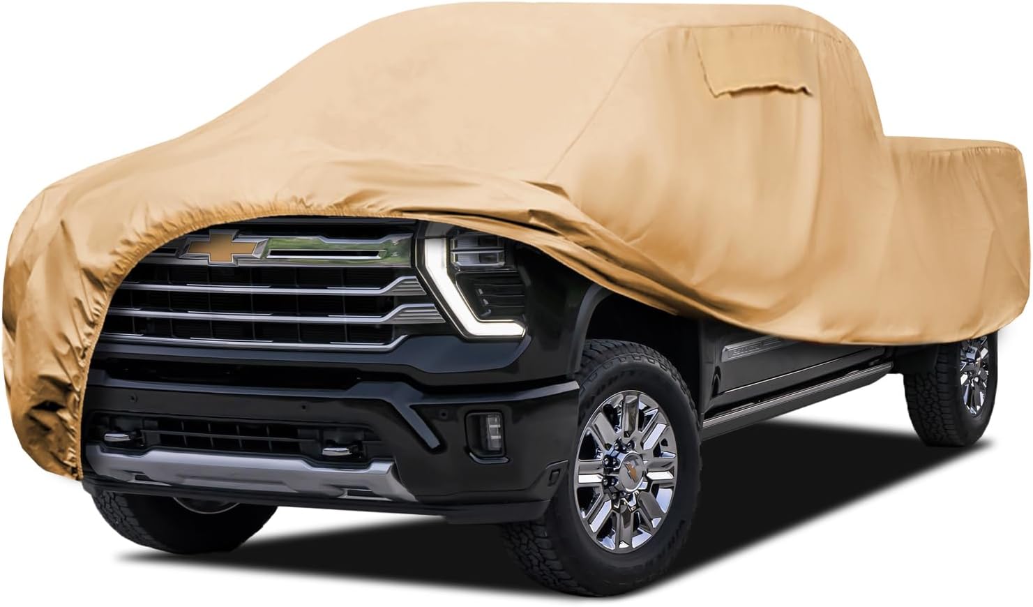 Heavy Duty Outdoor Car Cover Custom Fit for Chevy Silverado,Windproof All Weather Waterproof Sun Rain UV Dust Snow Protection Outdoor Car Covers Custom Fit Chevy Silverado brown