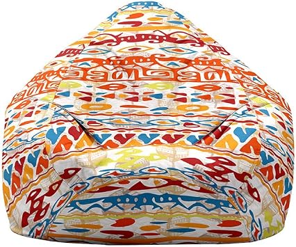 Mateju Bean Bag Chair, Beanbag Chair Adult, 3D Ethnic Patterns Bean Bag Without Filling, Plush Toy Storage Large Bean Bags, High Back Bean Bags, Suitable for Indoor and Yard Beanbag S,nationality