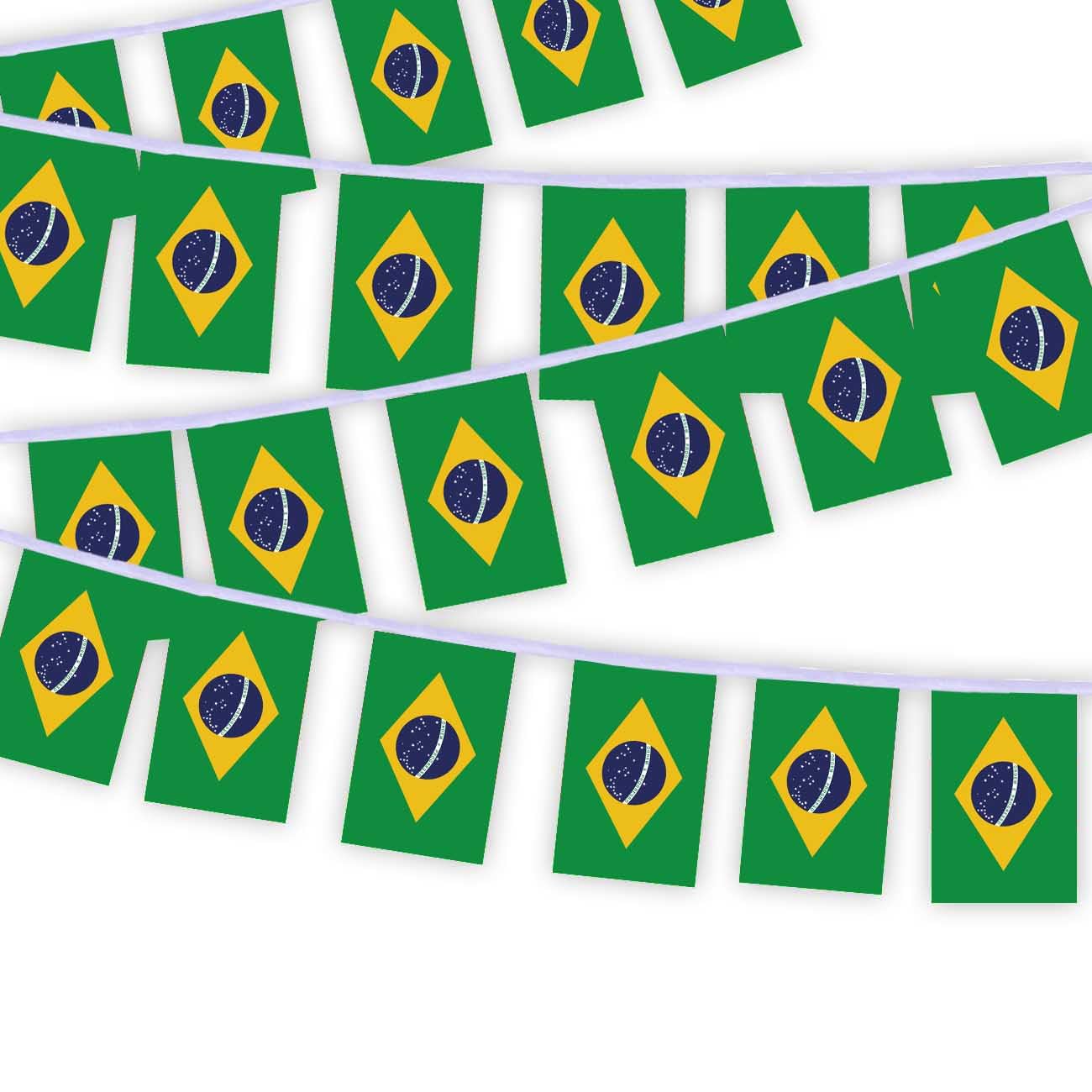 30 PCS Brazil Flag String,32 FT Brazilian Decor Bunting,Decoration Banner for Outdoor Indoor Patio Yard Decor