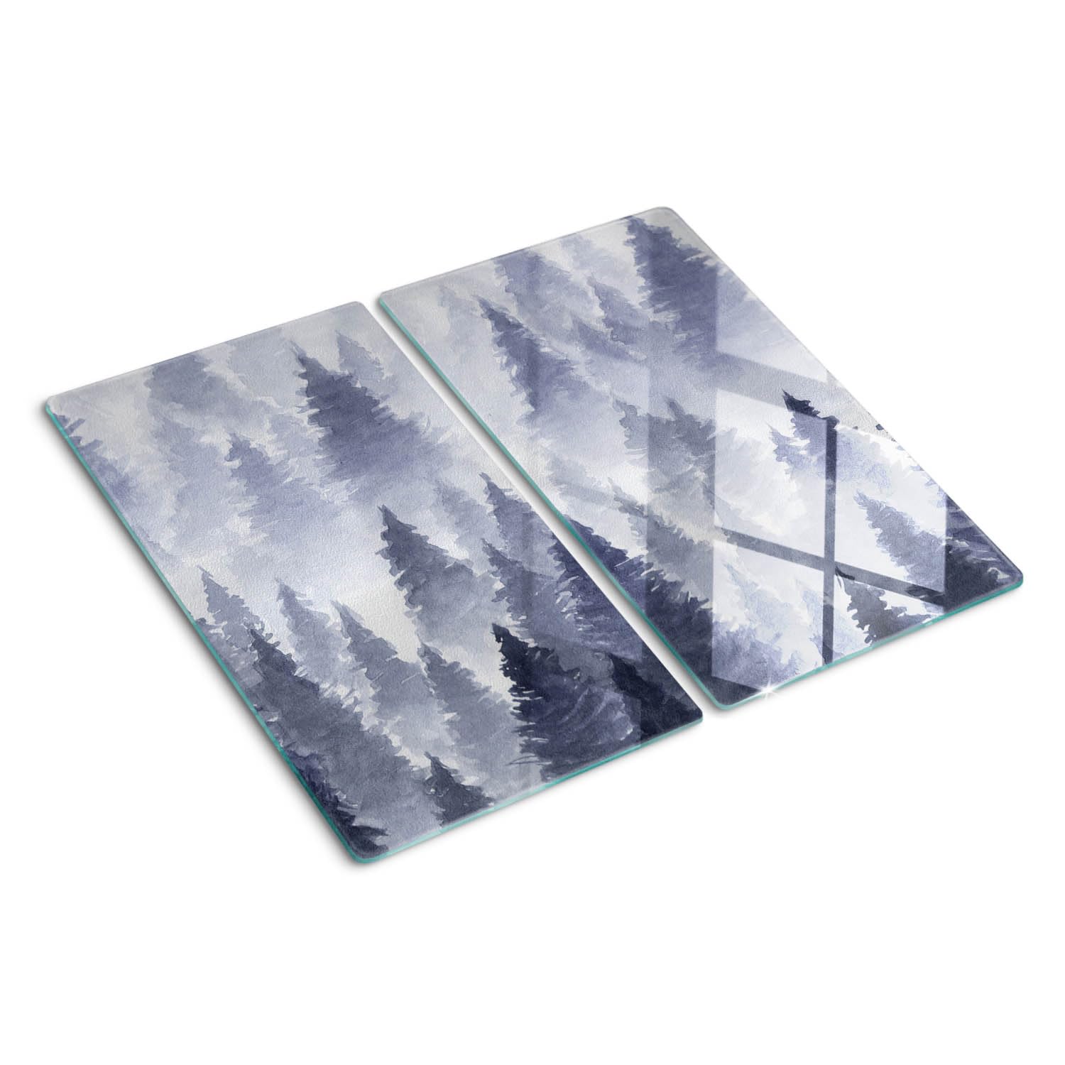Planche de découpe en verre symétrique et protection de plaques de cuisson