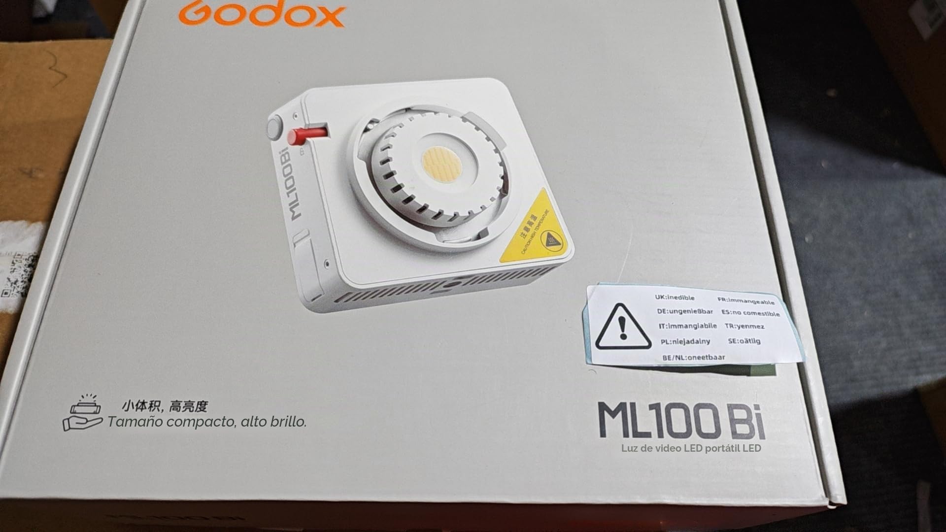 GODOX ML100Bi - Luz de vídeo LED portátil con Mango estabilizador y Mango portátil, ML100Bi Bi-Color Continuous Light
