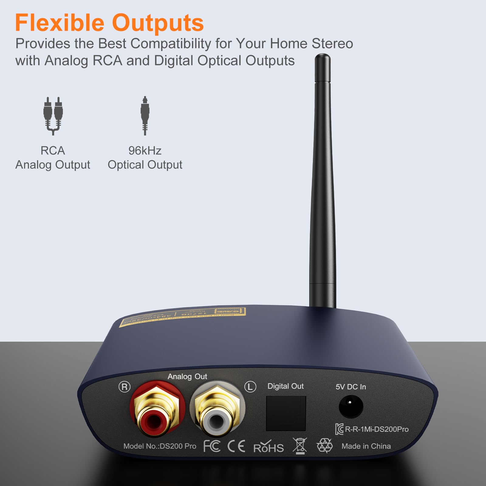 1Mii DS200Pro Ricevitore Bluetooth 5.3 HiFi per Musica e Impianto Stereo di Casa