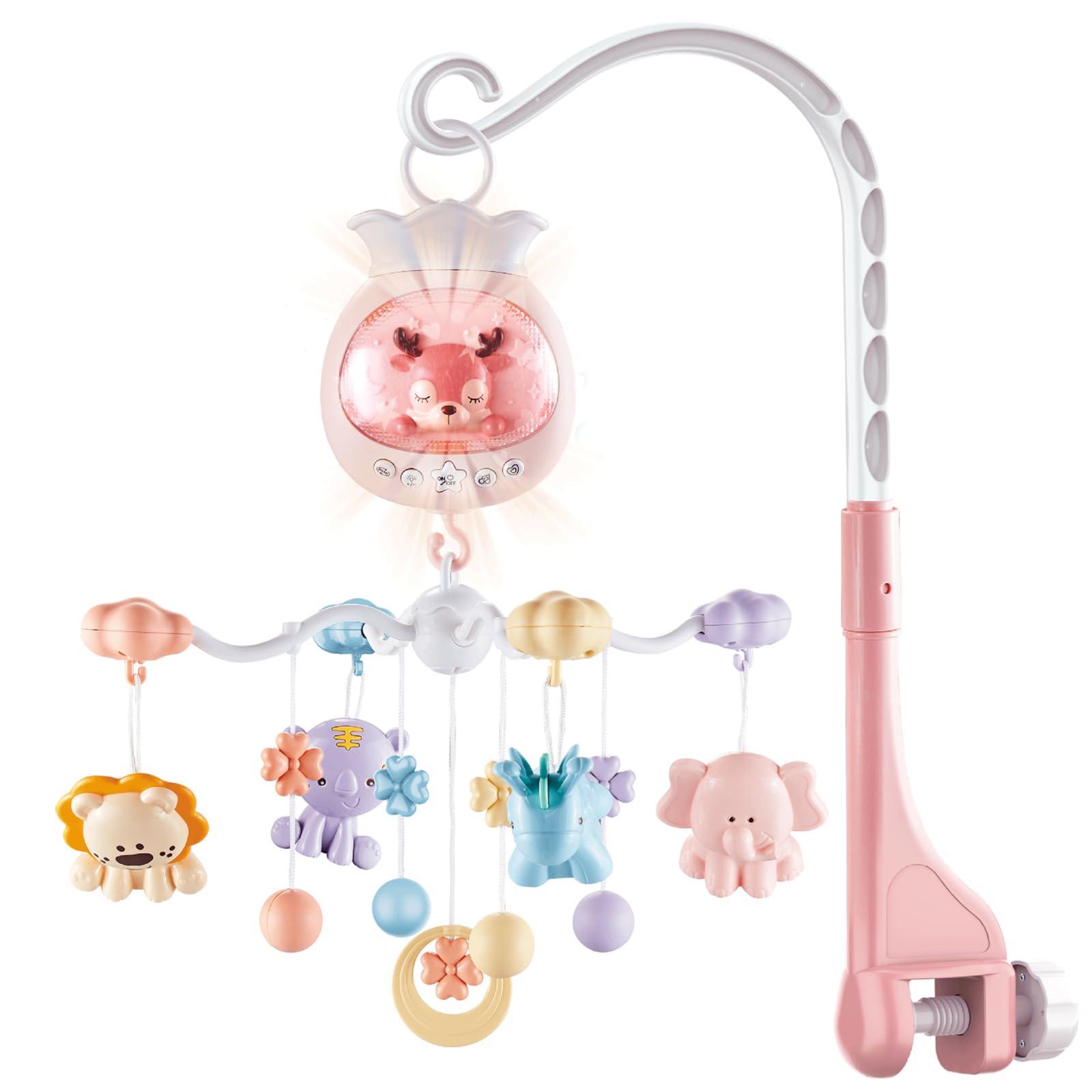Amazon | ベッドメリー ベビーベッド用おもちゃ 0-1歳 360回転