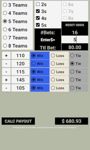 Round Robin Bet Calculator