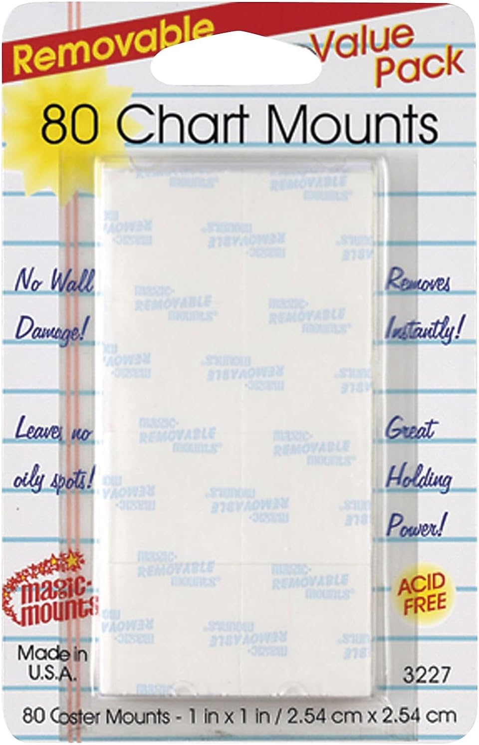 80 Chart Mounts--Removable, 1"