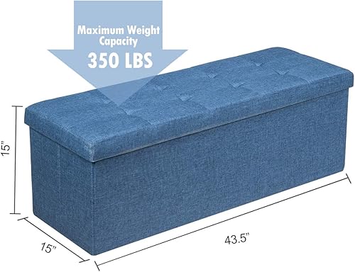 Vista 10 de GLOBALWAY HW65883SL Banco de almacenamiento plegable plateado, marco de metal, capacidad de peso de 350 libras, almacenamiento oculto de 120 litros