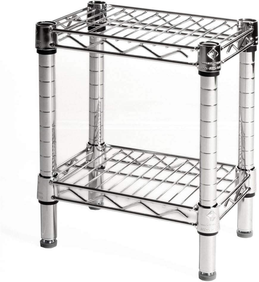 Shelving Inc. 8" d x 12" w Chrome Wire Shelving with 2 Tier