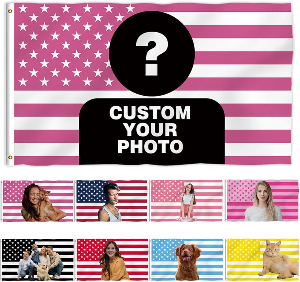 Custom Outdoor Flag 3X5 FT Use Your Personalized Picture Text or Logo to Customized Gifts, Double Sided, Thick, Durable