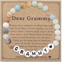 Sisadodo Grandma Christmas Birthday Gift for Nana Nanny Nan Mama Natural Stone Bracelet for Mimi Gigi Gift from Granddaughter Grandson