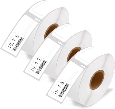 3 Rolls Rat Tail Style LW Jewelry/Price Tags Compatible for Dymo 30373 7/8 x 15/16 400 Labels/Roll Labels Used for DYMO Labelwriter 450, 4XL & Zebra Desktop Printers [NOT FIT 550 & 5XL]