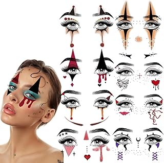 8 hojas de tatuajes de maquillaje facial de H...