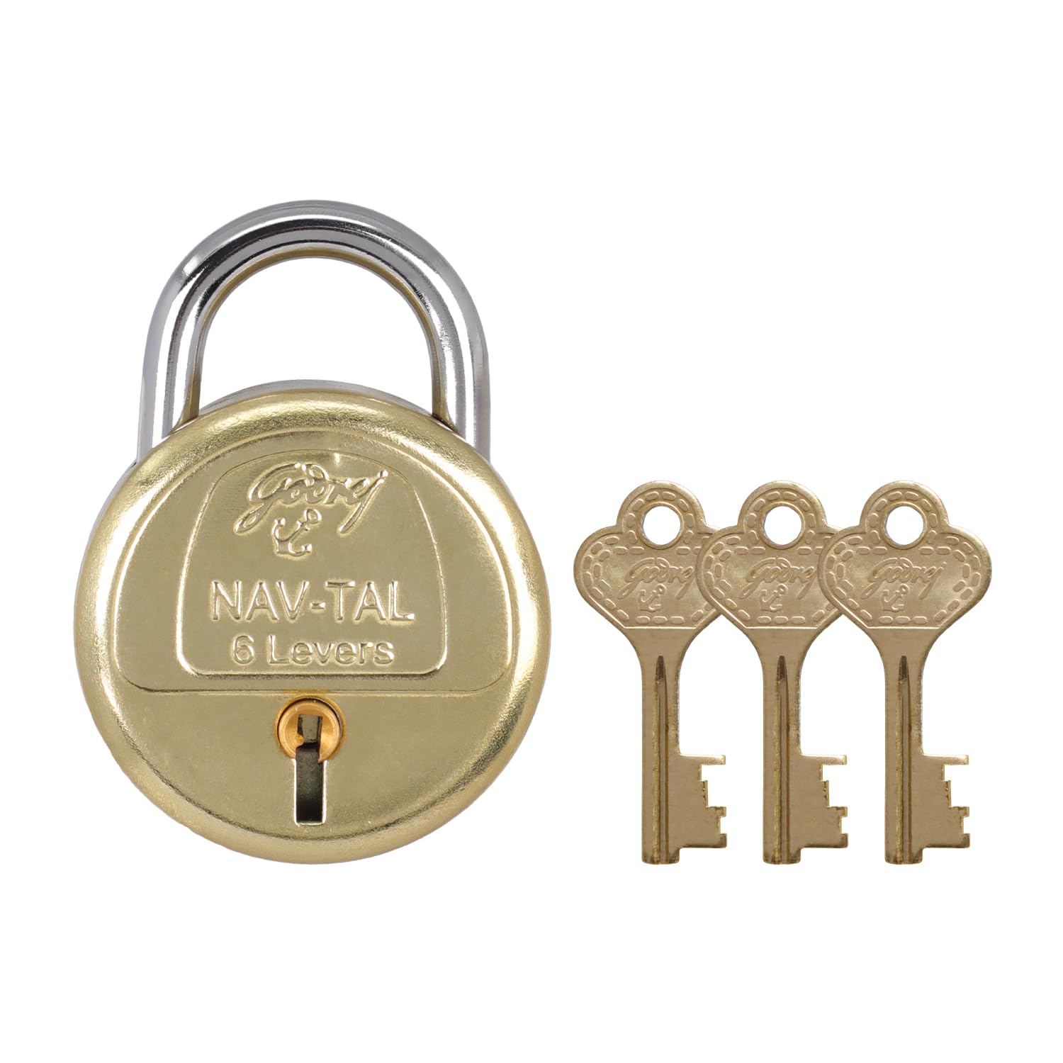 Godrej Locks I Navtal 6 levers 50 mm I Padlock for Main Door I Gate Lock I Tool Box, Shutters, Shops & Offices I Strong Hardened Corrosion Resistant Shackle I Brass Material | 1 Year Warrenty-image-9