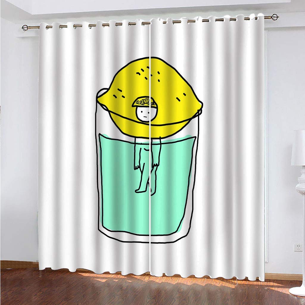 Rideau occultant à oeillets 234x230 cm avec motif dessin animé 3D pour chambre