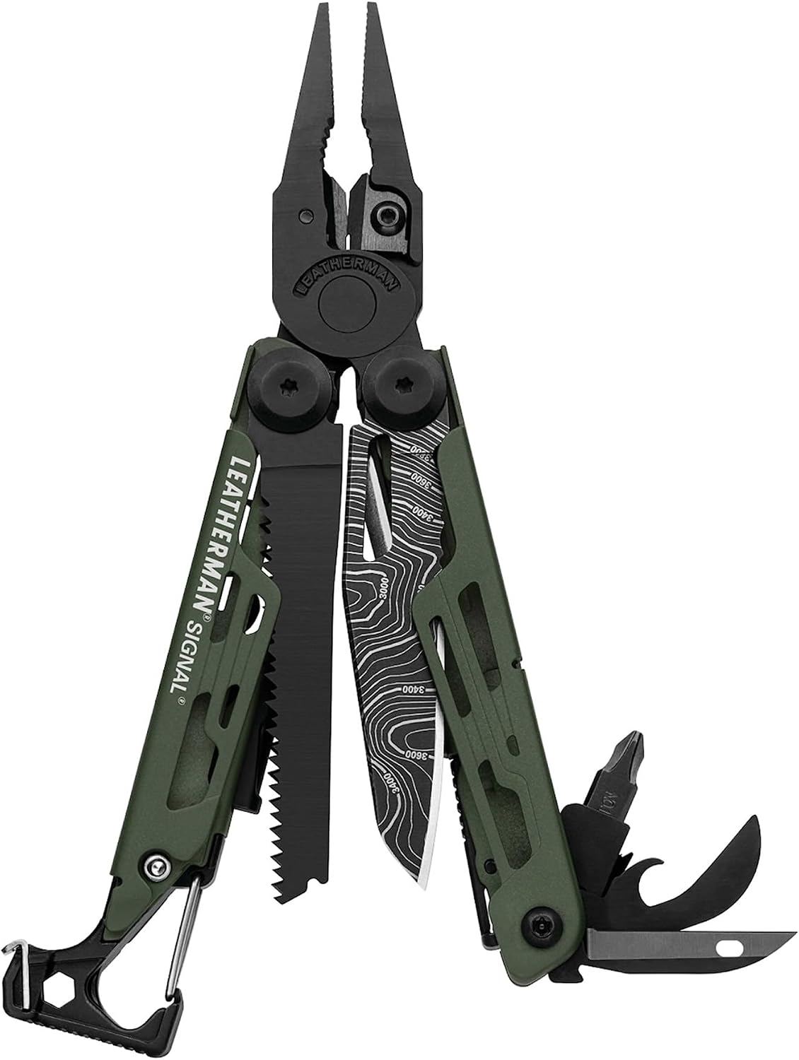 Leatherman Signal Multi-Tool, Verde | 19 Strumenti per il Campeggio e la Sopravvivenza