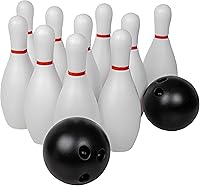 Vista 7 de Juego de bolos de plástico para niños, para interiores y exteriores, para deportes familiares, 10 botellas, 2 bolas