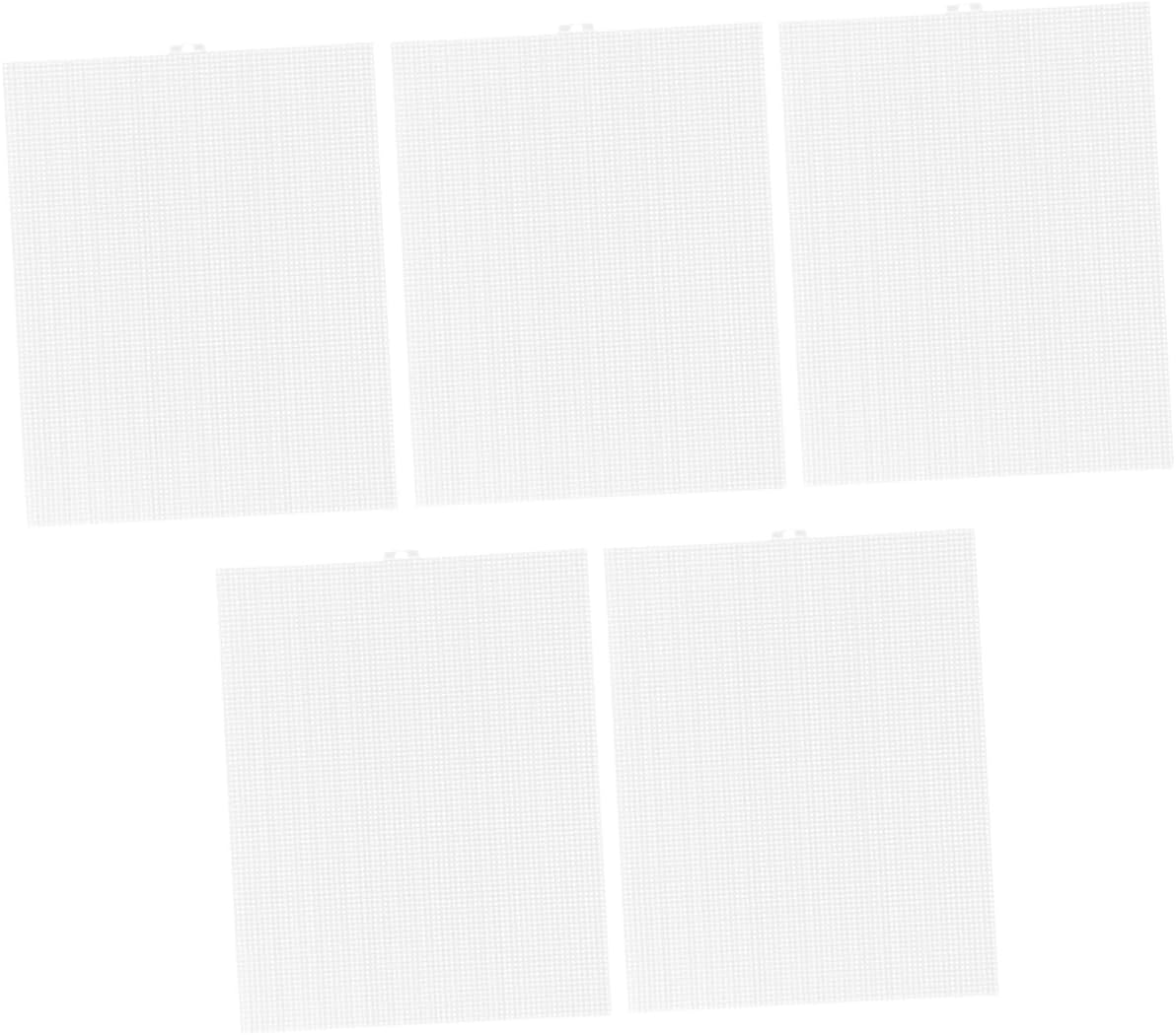 5pcs Plastic Mesh Canvas Sheets for Embroidery Durable Pe Material for DIY Crafts Breathable Design for Crochet and Knit Projects Efficient Layout for Creative Use