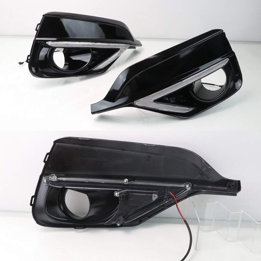 July King LED Daytime Running Light for Honda Fit RS Jazz 2018+, LED Front Bumper DRL with Yellow Turn Signals Light