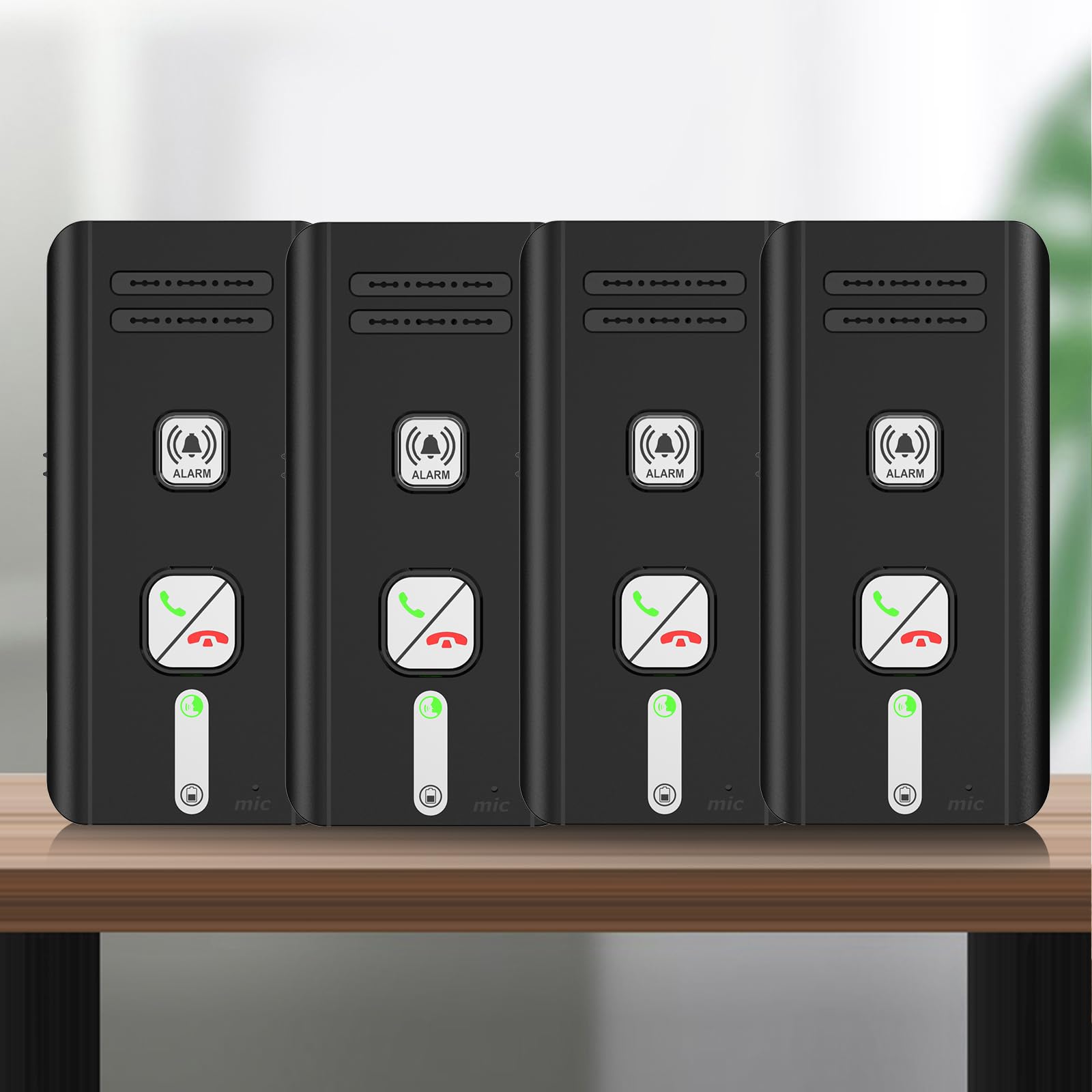 Système d'interphone sans fil 2 voies USB-C de charge Interphones magnétiques longue distance Batterie de 30 jours Bouton d'appel patient pour bureau intérieur/extérieur