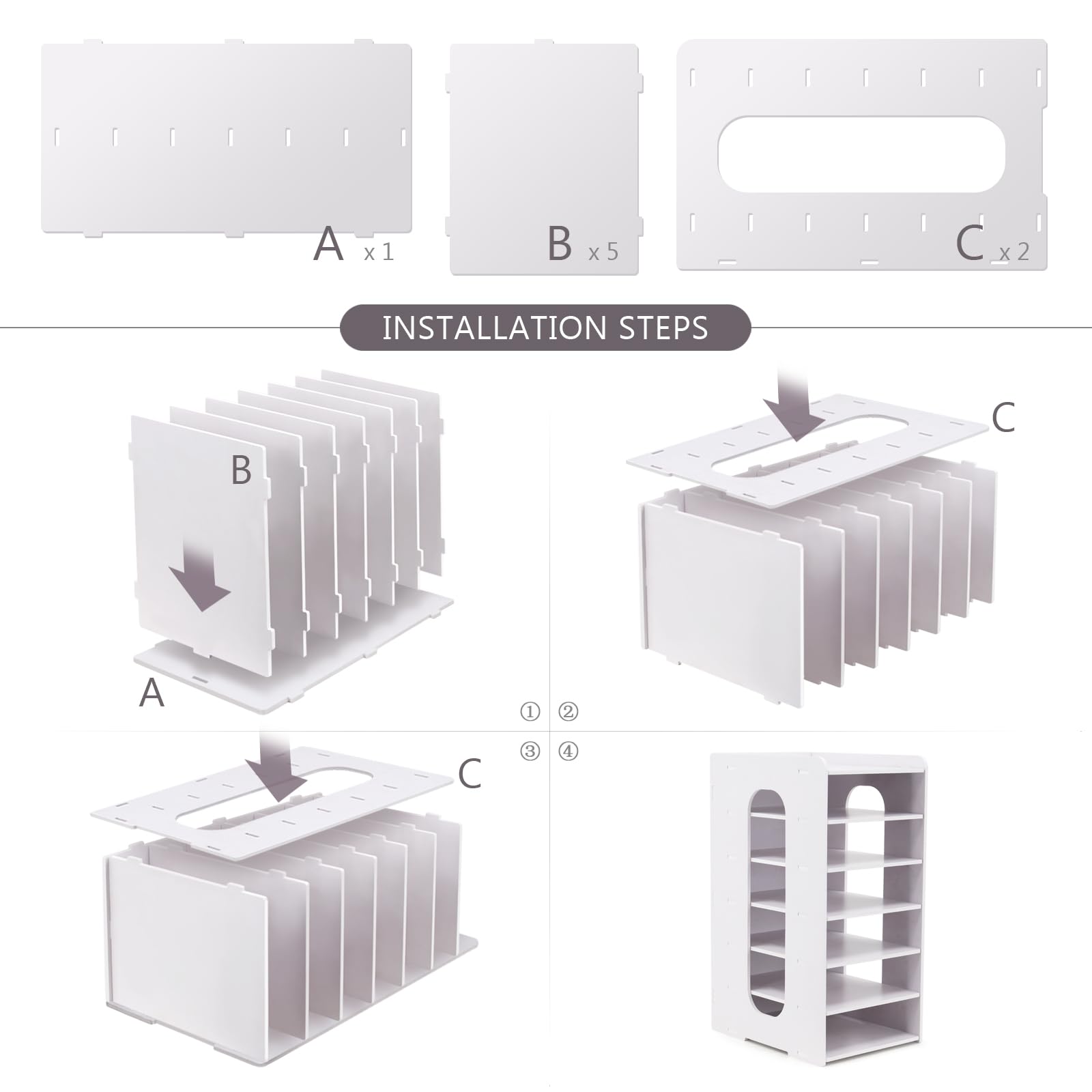 SONGWAY Organizer per posta, da tavolo, a 7 ripiani, per scrivania, piccoli documenti e accessori