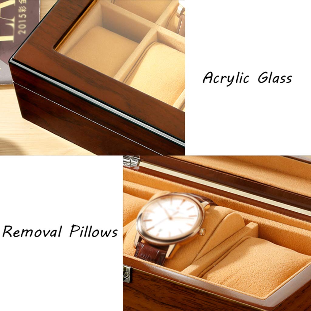 Caja Grande para Relojes de Hombre: 18 Compartimentos, Organizador de exhibición de Relojes de Madera de Lujo con Tapa de Cristal y Cierre metálico.