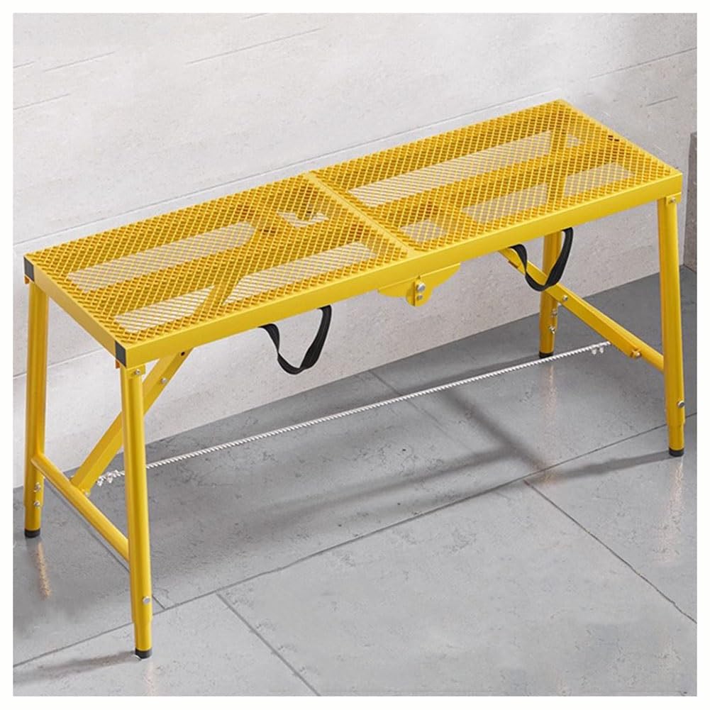 Échelle plateforme pliable et tabouret de chantier réglable jaune