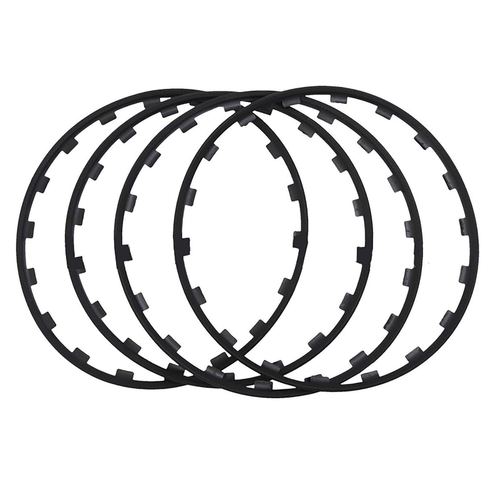 4 x Nylon Wheel Edge Ring,Car Vehicle Wheel Rims Protectors Decor Strip,Easy Install/Abrasion Resistant,For All Models,16-20in,Black-18in