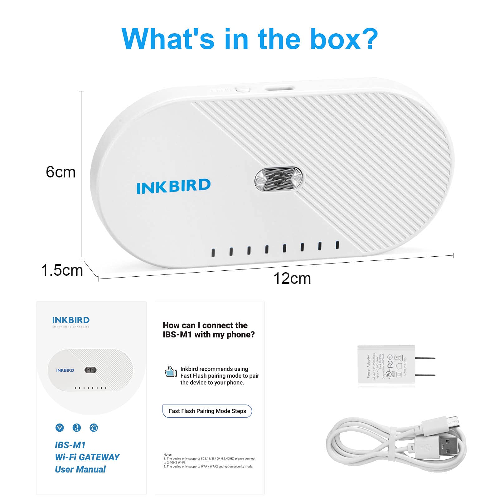 Inkbird Wi-Fi Gateway Multifunctional Termostato Termómetro Higrómetro Control Inalámbrico Expansor Enrutador-Utilizado con Inkbird Sensores y Productos
