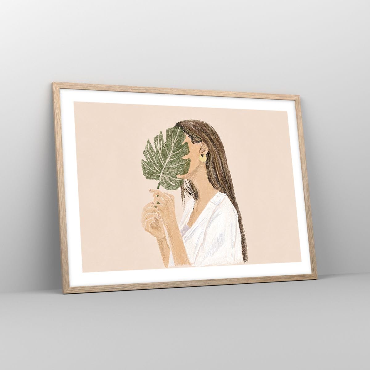 Poster da Parete 70x50 cm Cornice Rovere Botanica Persone - 5512 - P2N