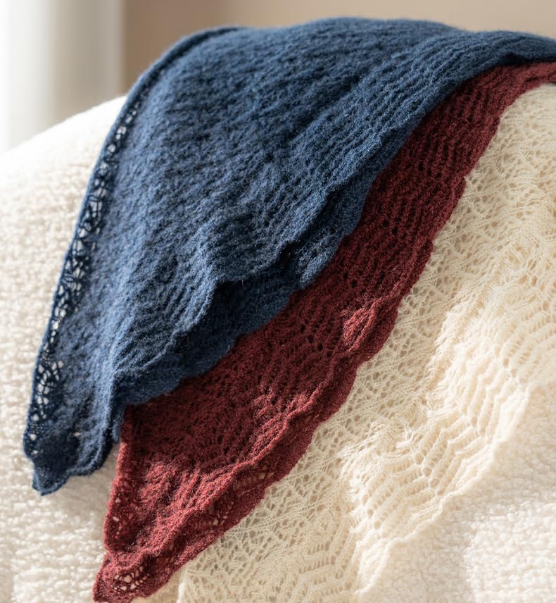 [MINNUO] 100%純カシミヤショール 繊細でオシャレなレース柄 優しい雰囲気で気品があり レディース 薄手スカーフ 秋冬 都