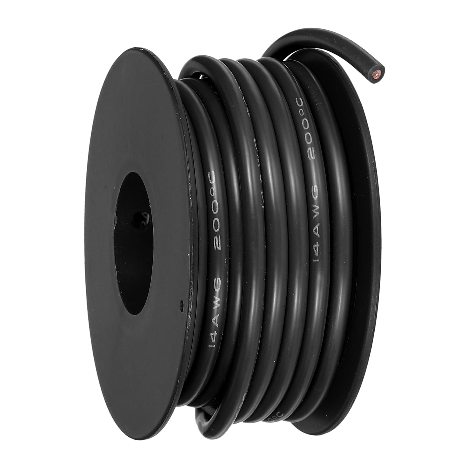 sourcing map 14AWG Flexible Silicone Wire 6m/20ft, 14 Gauge Tinned Copper Electrical Stranded Wire 200 Celsius/392 Fahrenheit High Temperature Hookup Spool for DIY Model Wiring, Black