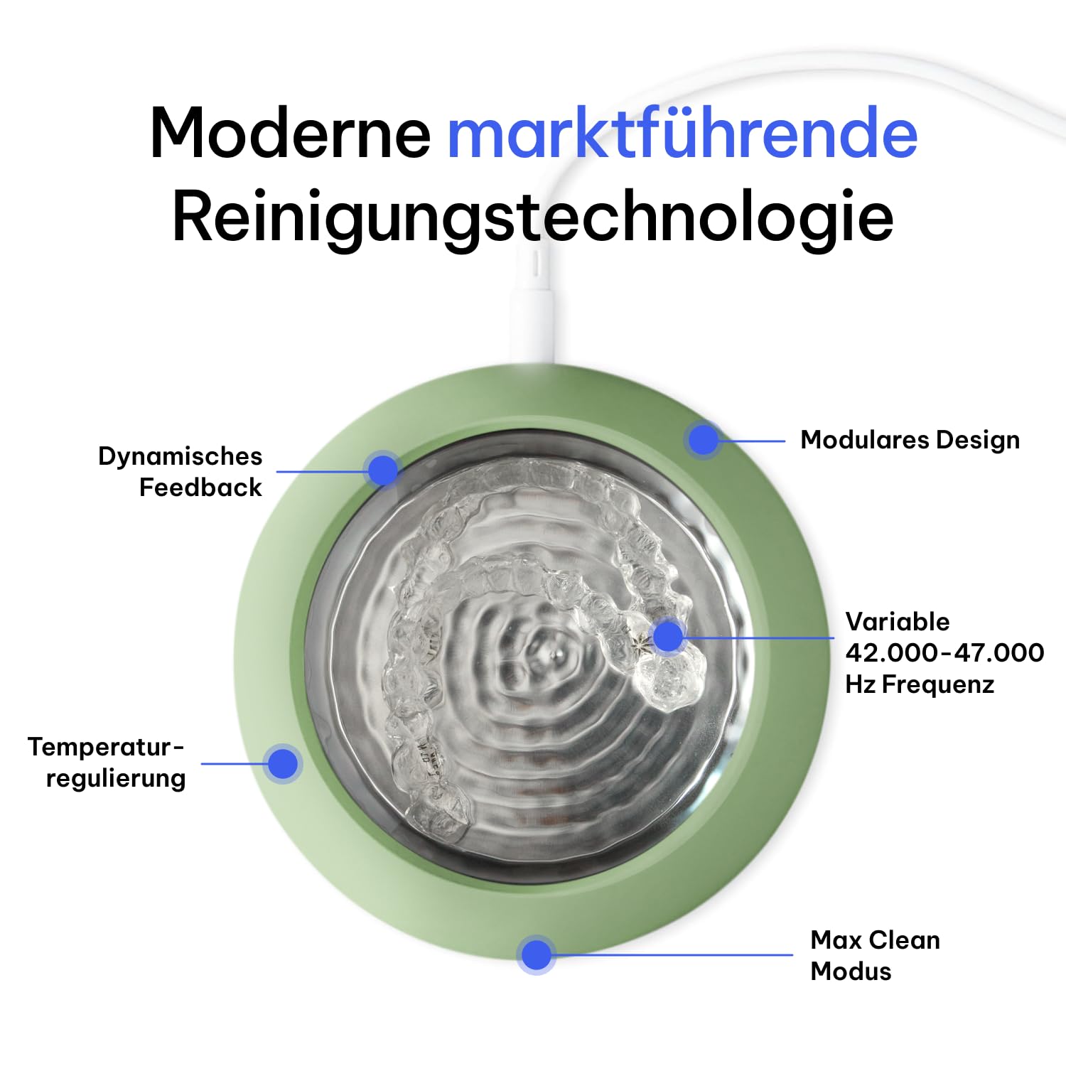 Zima Dental Pod PRO: Neues Ultraschallreinigungsgerät. Marktführend, Bester Reiniger für Zahnschienen, Knirscherschienen, Aligner, Nachtschienen, Zahnprothesen. Ultraschallreiniger für Dentalpflege