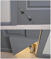 Vista 8 de Puerta de gato, kit de bisagra ajustable para puerta de gato (mano izquierda y derecha) – Se adapta a puertas huecas y puertas interiores sólidas