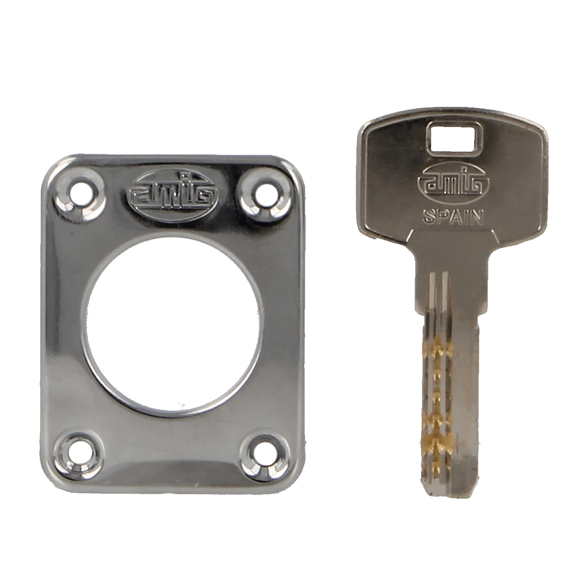 Amig, Overlap Lock with 2 Locking Pins and Internal Crutch for Wooden Doors Mod. 82-96 x 66 mm - Image 4
