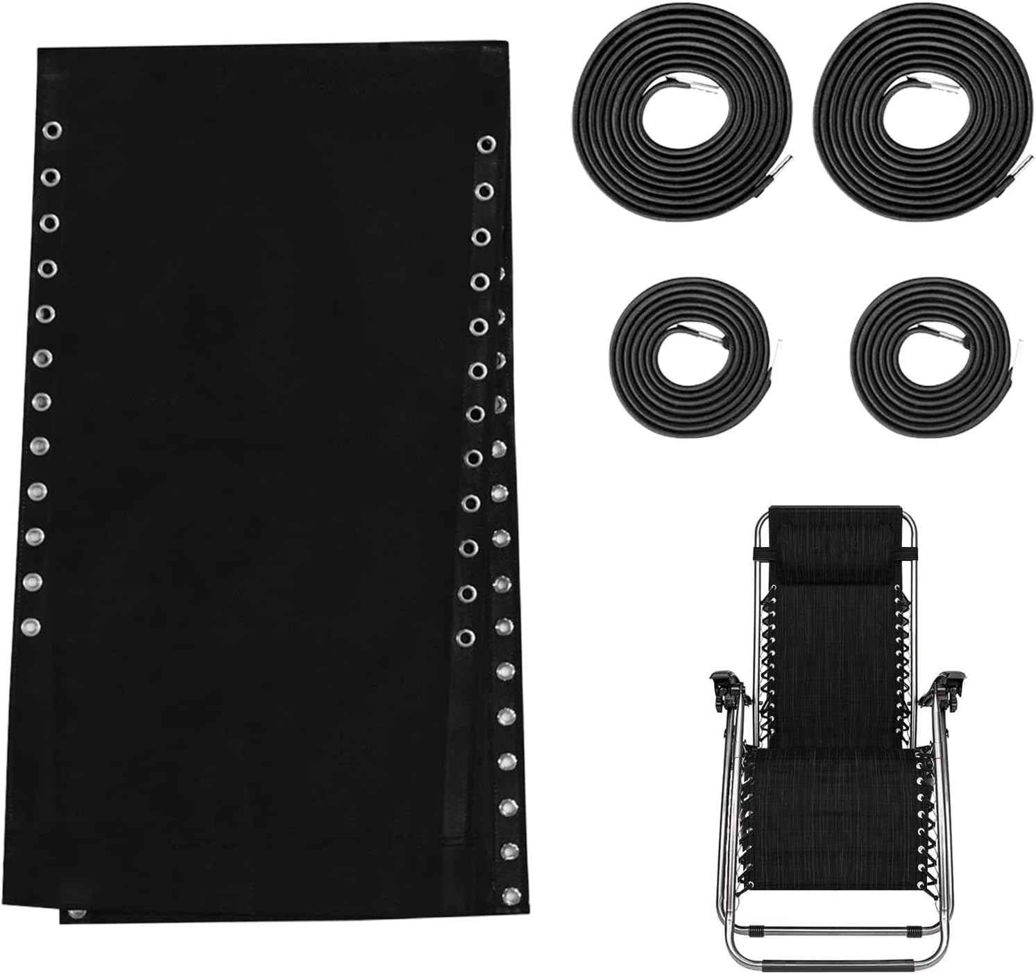 4 Cordes élastiques De Remplacement Pour Transat - Universelles, Résistantes - Kit Réparation Chaise Longue, Zéro Gravité